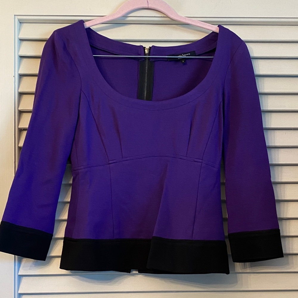 Nanette Lepore Made in NYC purple Ponte top 0
